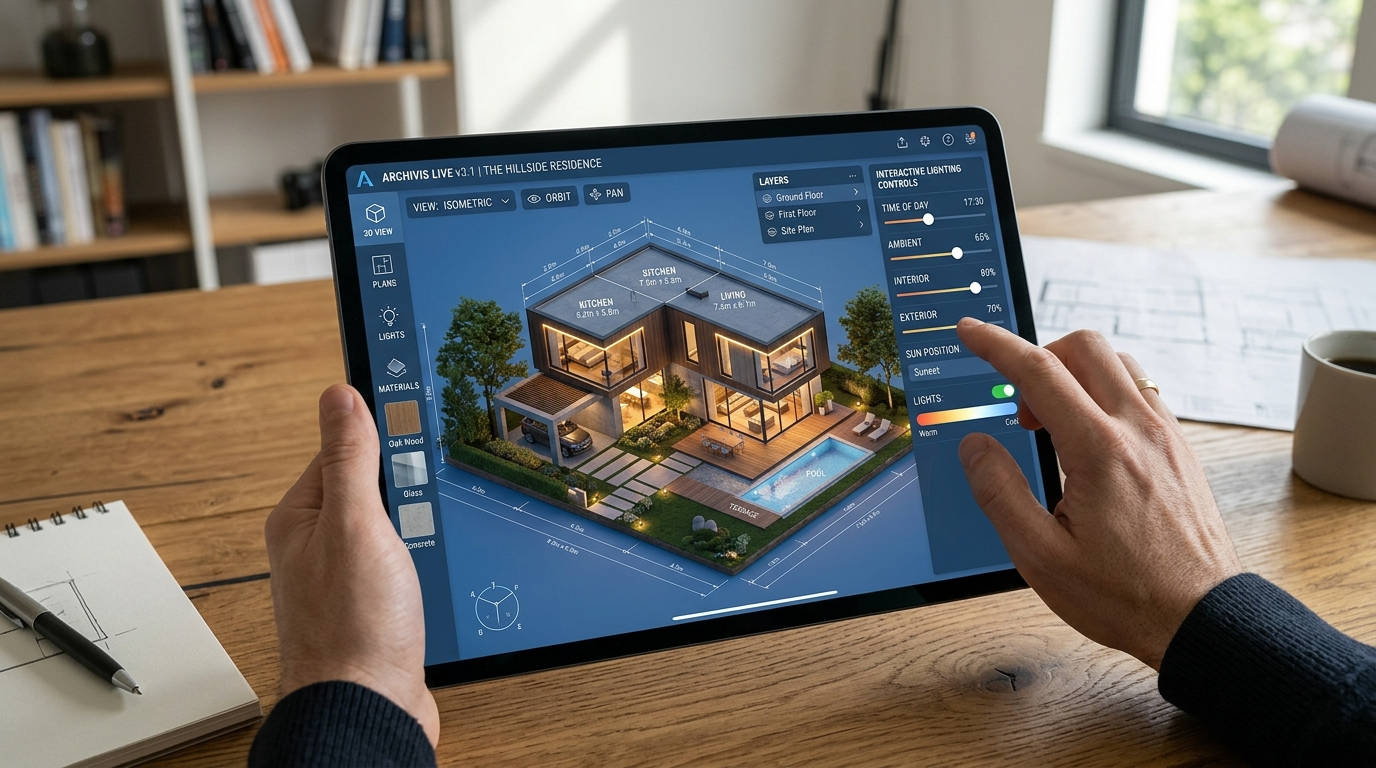 Interactive 3D house model preview